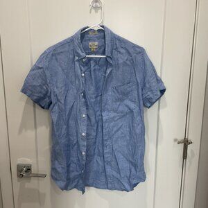 J Crew Men's NWOT Blue Linen Shirt XS